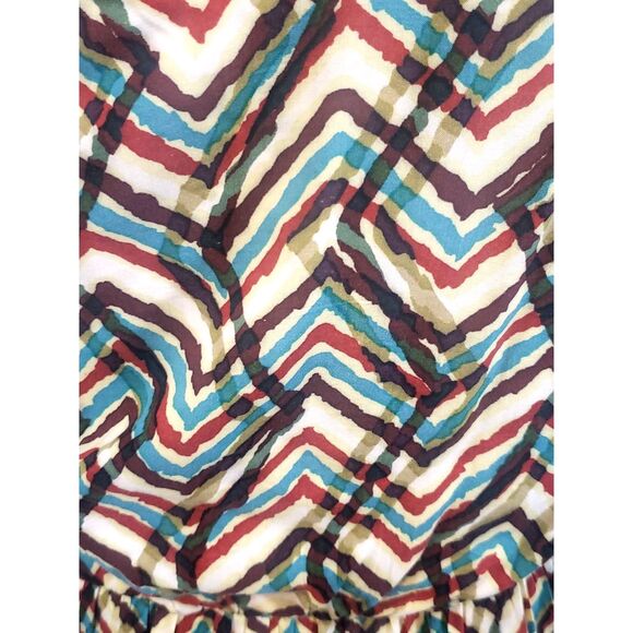 Calvin Klein Cream Geometric Print Scoop Neck Hi-lo Silk Feel Dress Size Medium - Picture 5 of 5